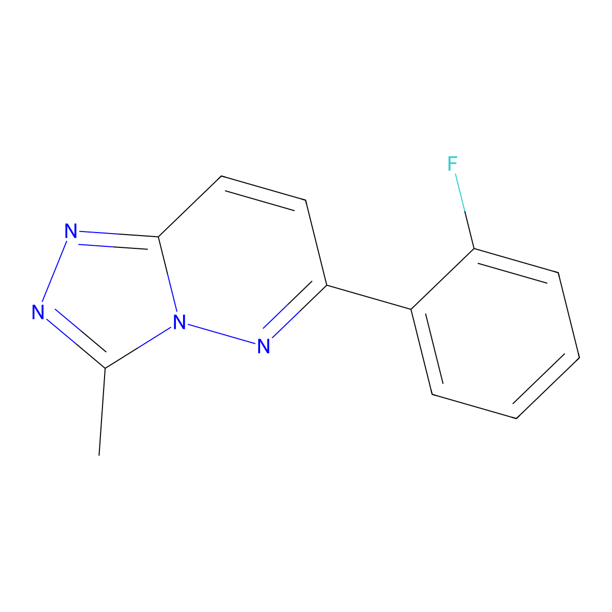 3-Methyl-6-(o-fluorophenyl)-1,2,4-triazolo-[4,3-b]pyridazine molecular structure, CAS 66549-08-4