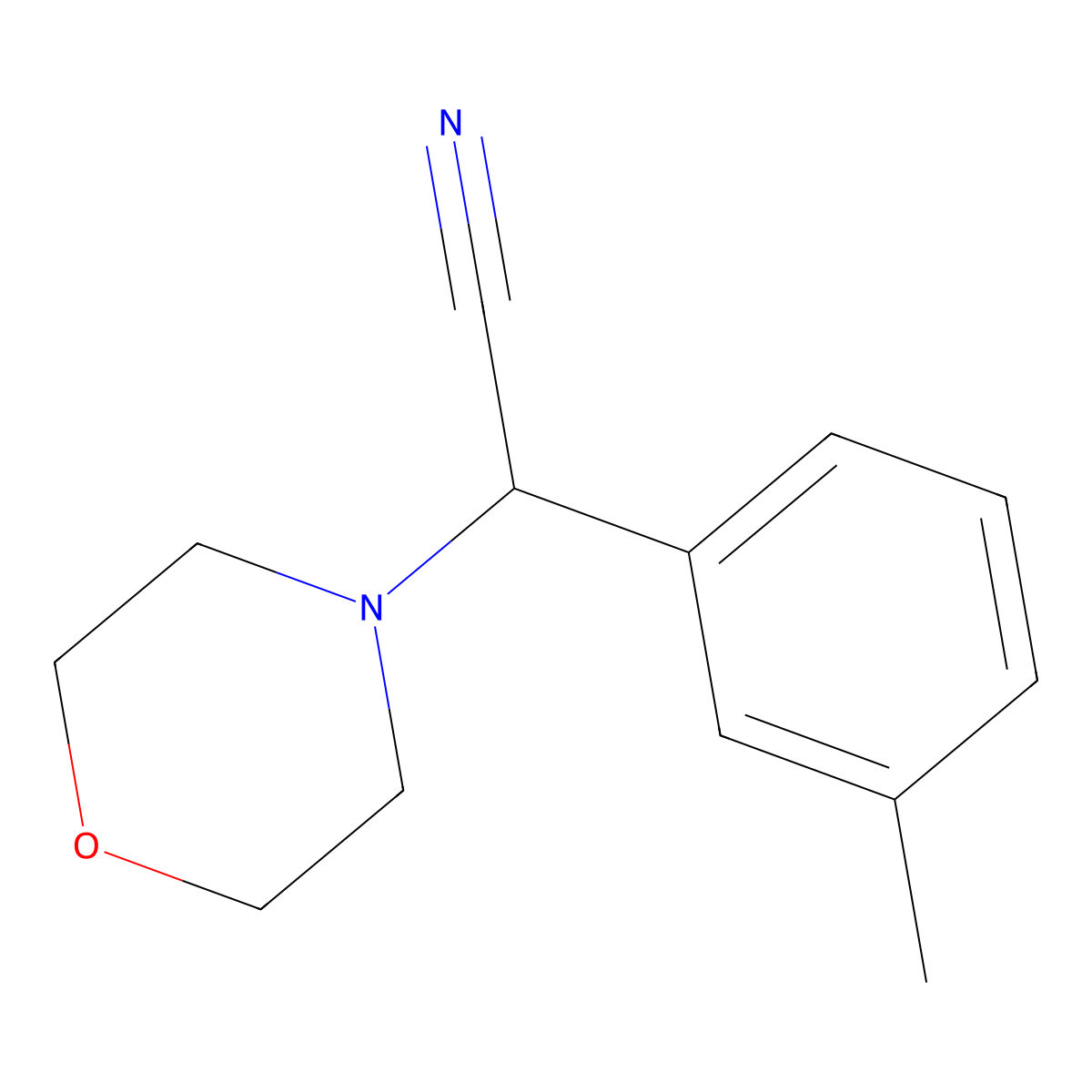 2-(3-Methylphenyl)-2-(morpholin-4-yl)acetonitrile molecular structure, CAS 66549-30-2