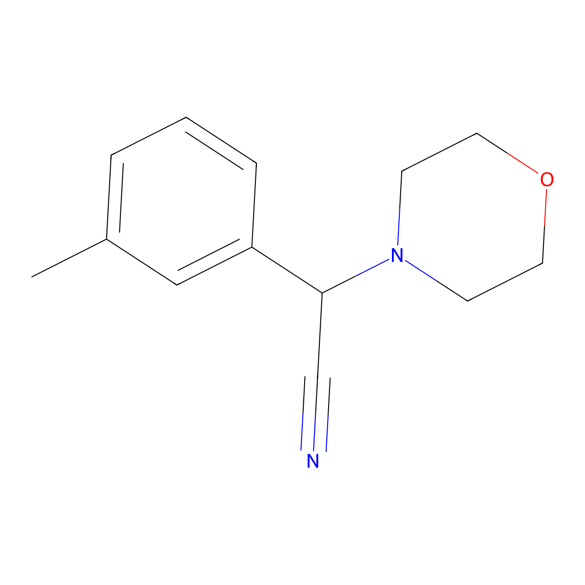 2-(3-Methylphenyl)-2-(morpholin-4-yl)acetonitrile molecular structure, CAS 66549-30-2