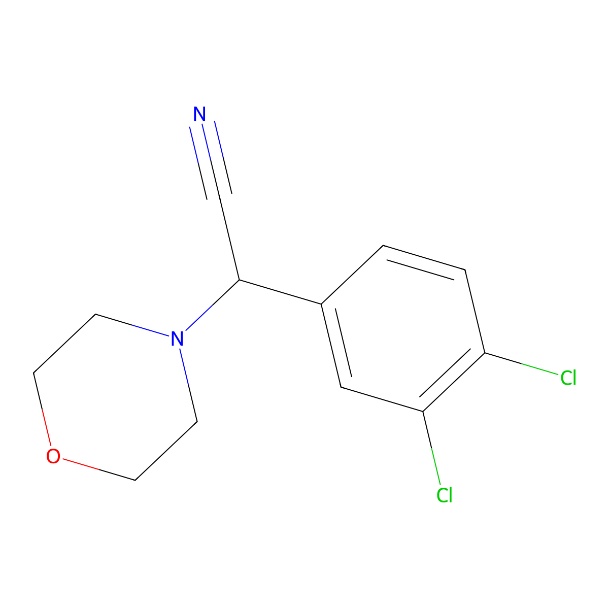 2-(3,4-Dichlorophenyl)-2-morpholino-acetonitrile molecular structure, CAS 66549-47-1