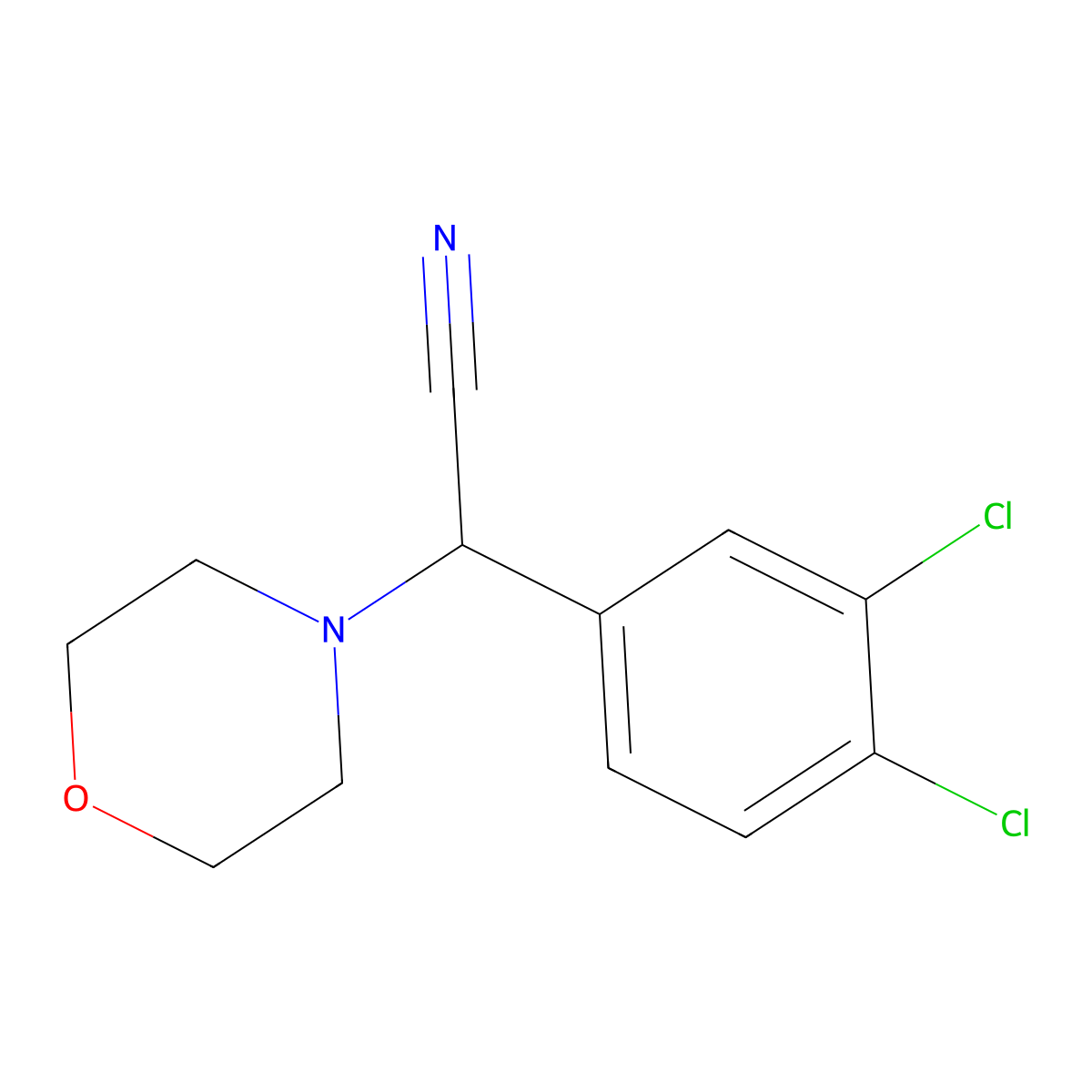 2-(3,4-Dichlorophenyl)-2-morpholino-acetonitrile molecular structure, CAS 66549-47-1