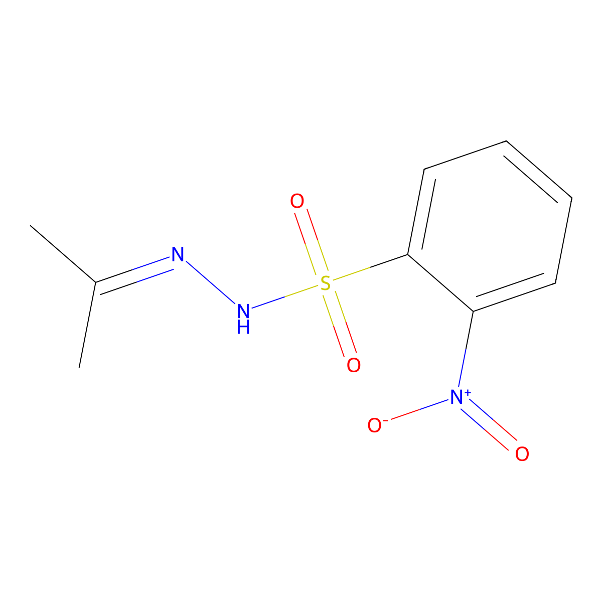N'-Isopropylidene-2-nitrobenzenesulfonohydrazide molecular structure, CAS 6655-27-2