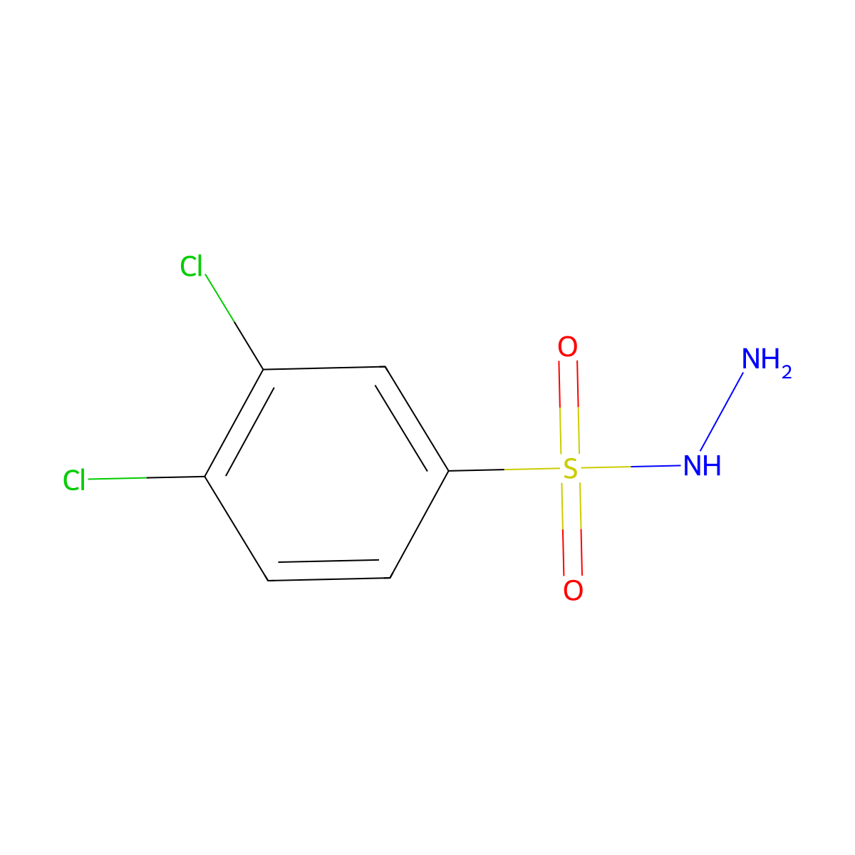 3,4-Dichlorobenzenesulfonohydrazide molecular structure, CAS 6655-74-9