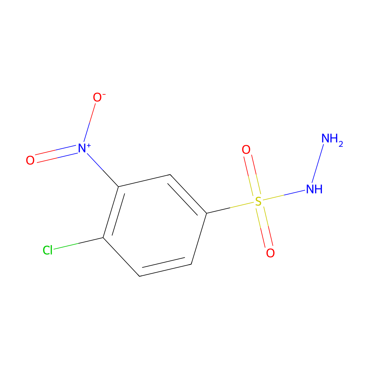 4-Chloro-3-nitrobenzenesulfonohydrazide molecular structure, CAS 6655-80-7