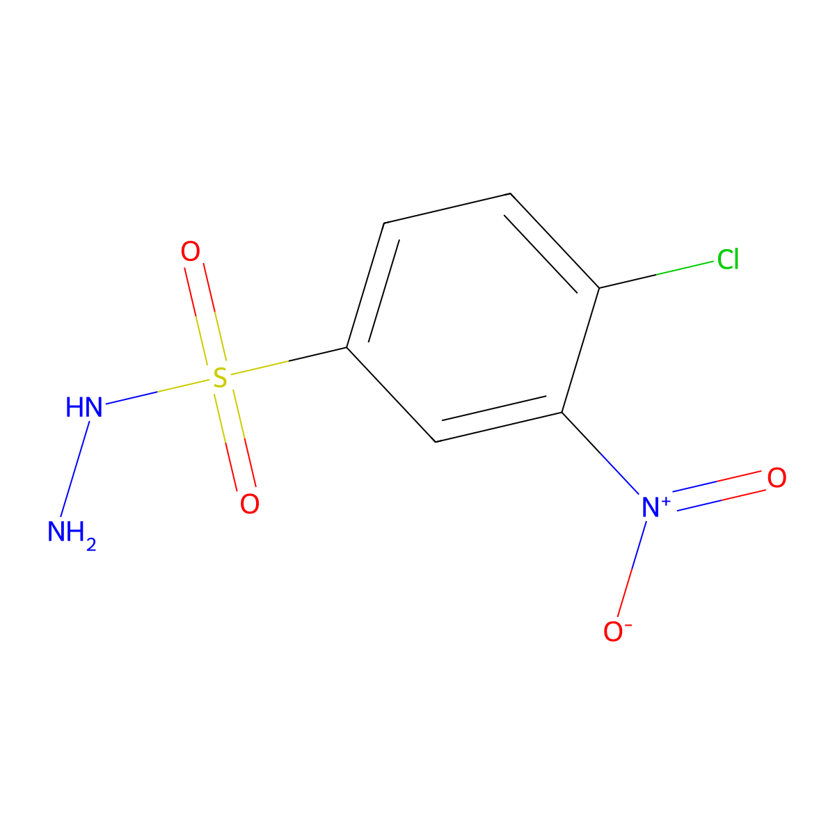 4-Chloro-3-nitrobenzenesulfonohydrazide molecular structure, CAS 6655-80-7