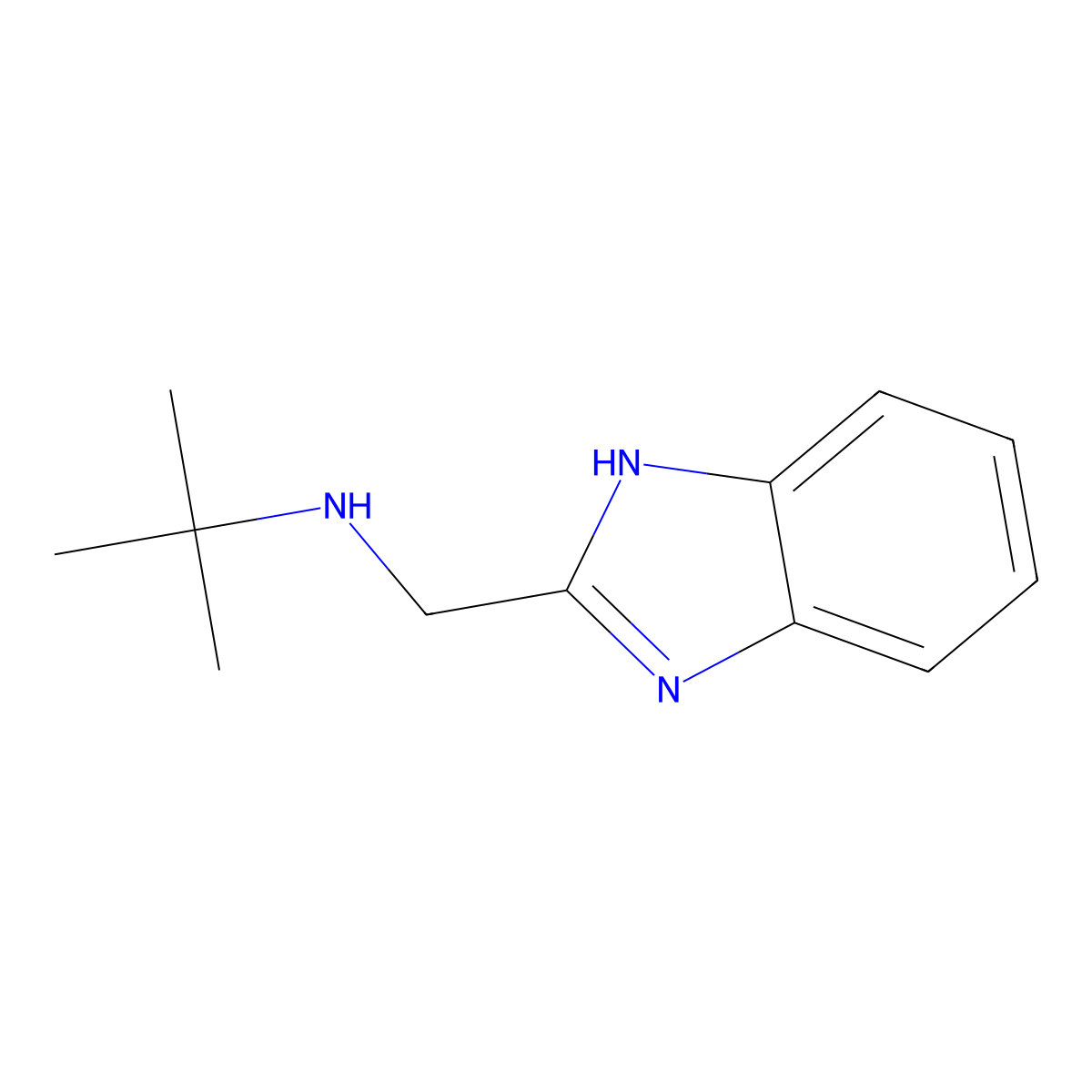 N-(1H-benzimidazol-2-ylmethyl)-2-methylpropan-2-amine molecular structure, CAS 66551-10-8