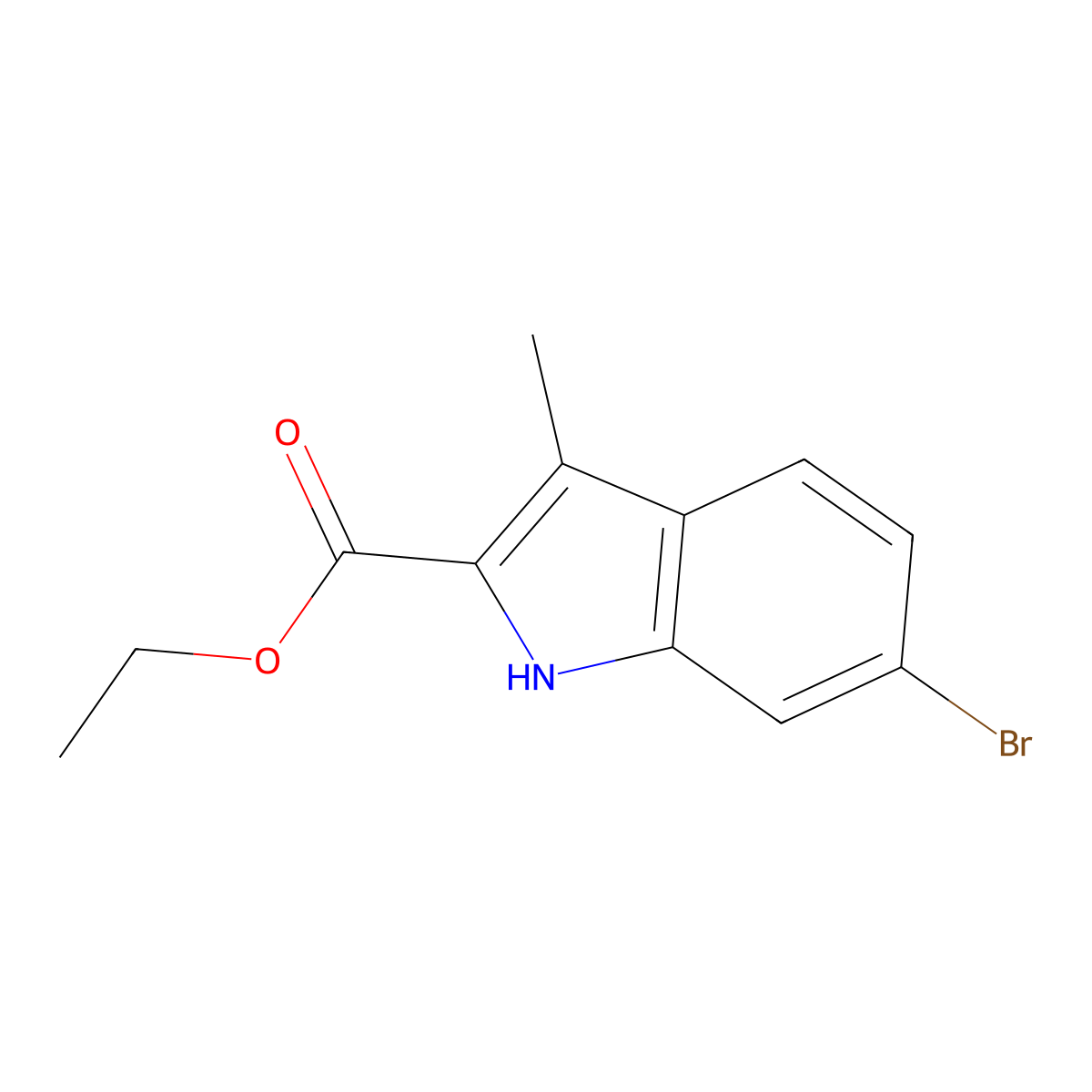 Ethyl 6-bromo-3-methyl-1h-indole-2-carboxylate molecular structure, CAS 66552-23-6