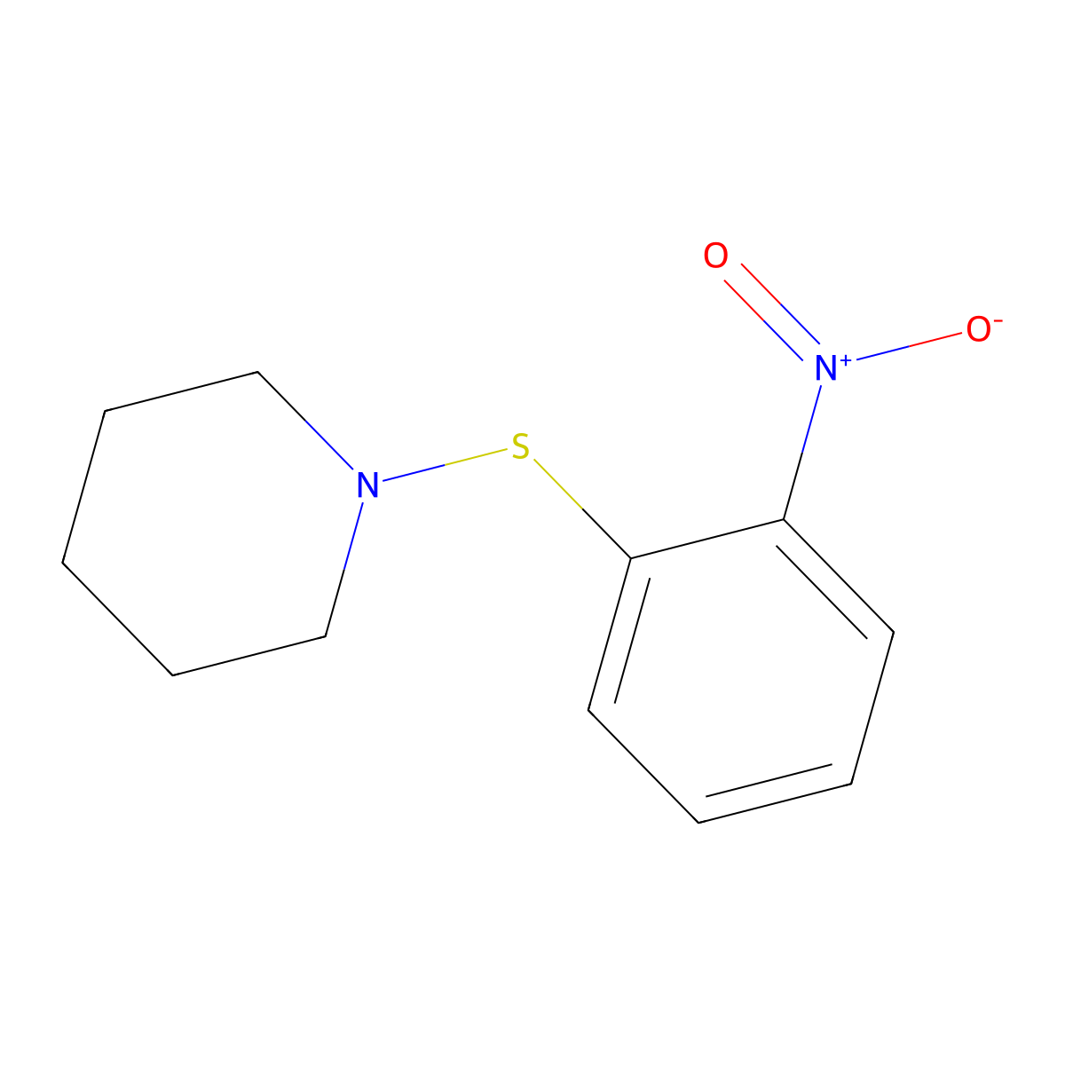 Piperidine, 1-[(2-nitrophenyl)thio]- molecular structure, CAS 66552-58-7