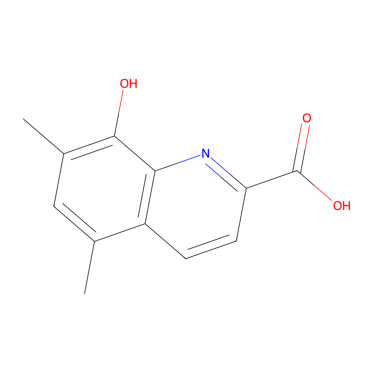 8-Hydroxy-5,7-dimethylquinoline-2-carboxylic acid molecular structure, CAS 66556-23-8