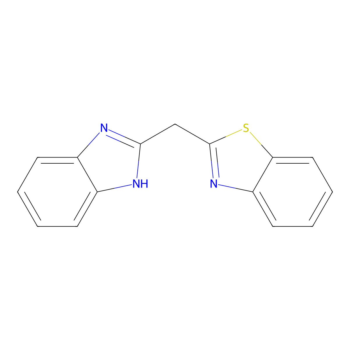 2-((1H-Benzo[d]imidazol-2-yl)methyl)benzo[d]thiazole molecular structure, CAS 66557-64-0