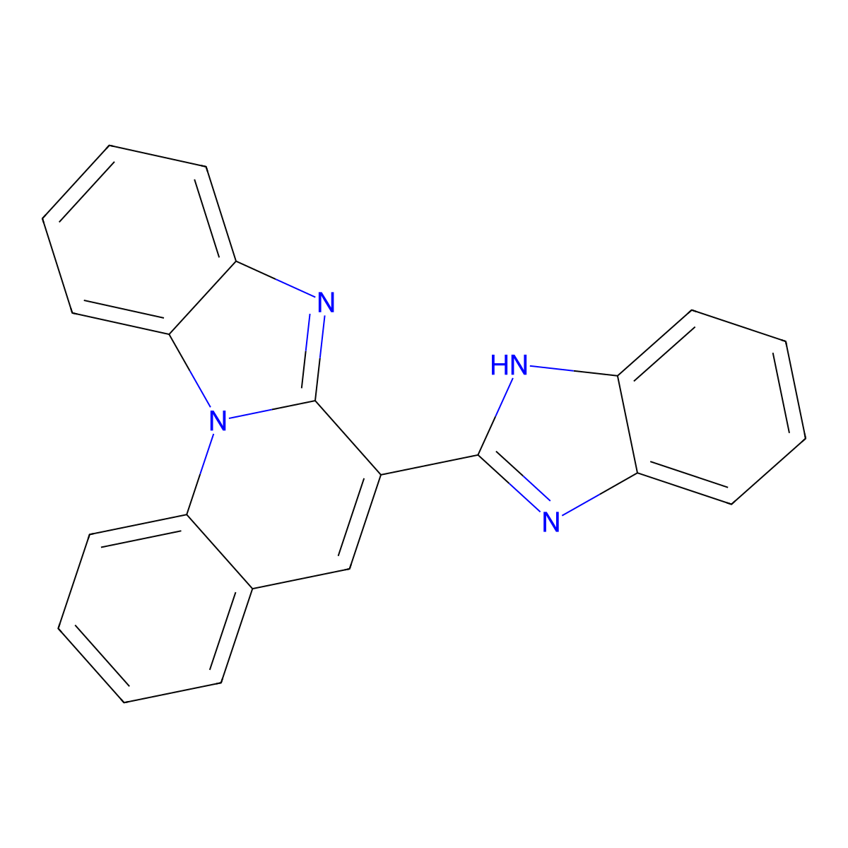 6-(1H-benzimidazol-2-yl)benzimidazo[1,2-a]quinoline molecular structure, CAS 66557-66-2