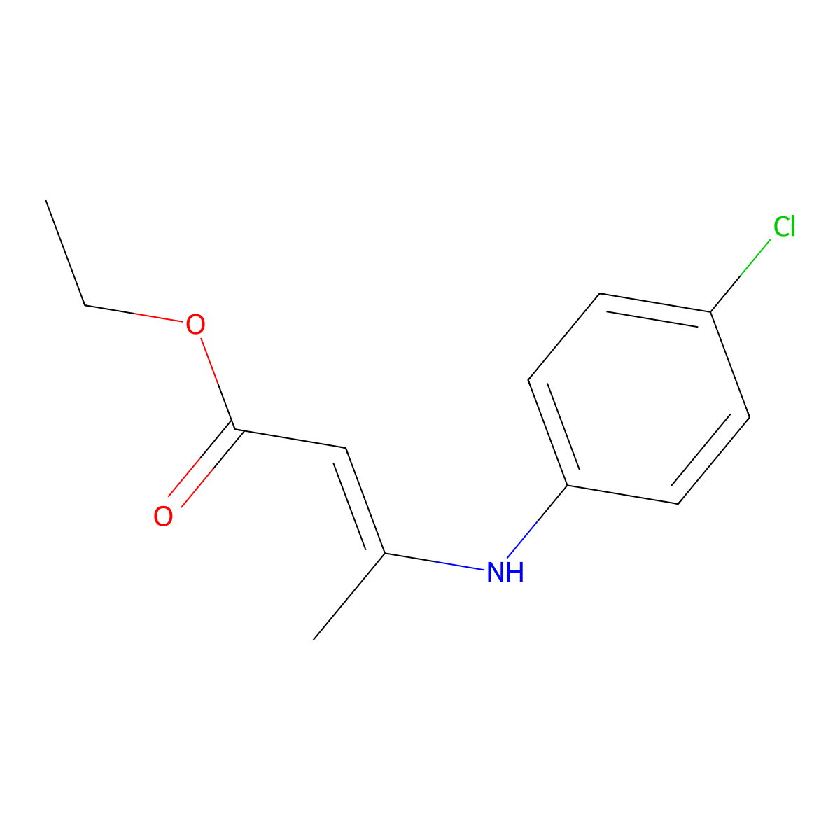 Ethyl 3-(4-chloroanilino)but-2-enoate molecular structure, CAS 66558-25-6