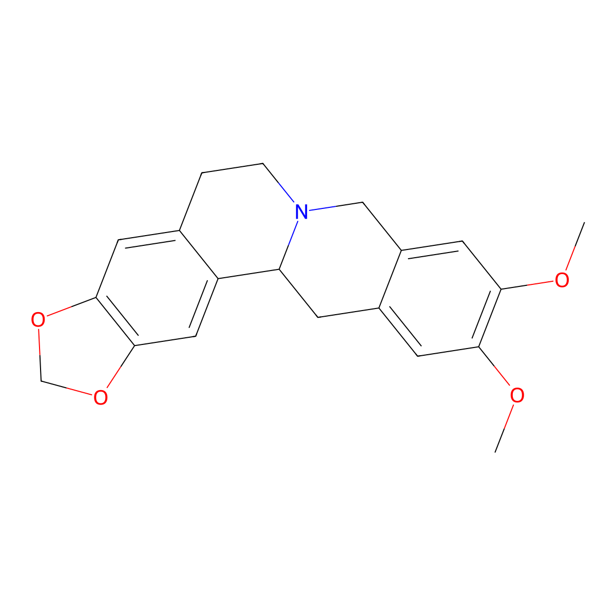 10,11-Dimethoxy-6,8,13,13a-tetrahydro-5H-[1,3]dioxolo[4,5-g]isoquinolino[3,2-a]isoquinoline molecular structure, CAS 6656-19-5