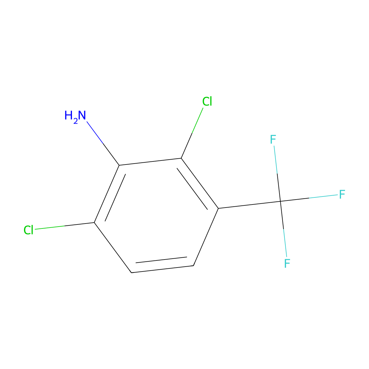 2,6-Dichloro-3-(trifluoromethyl)aniline molecular structure, CAS 6656-72-0