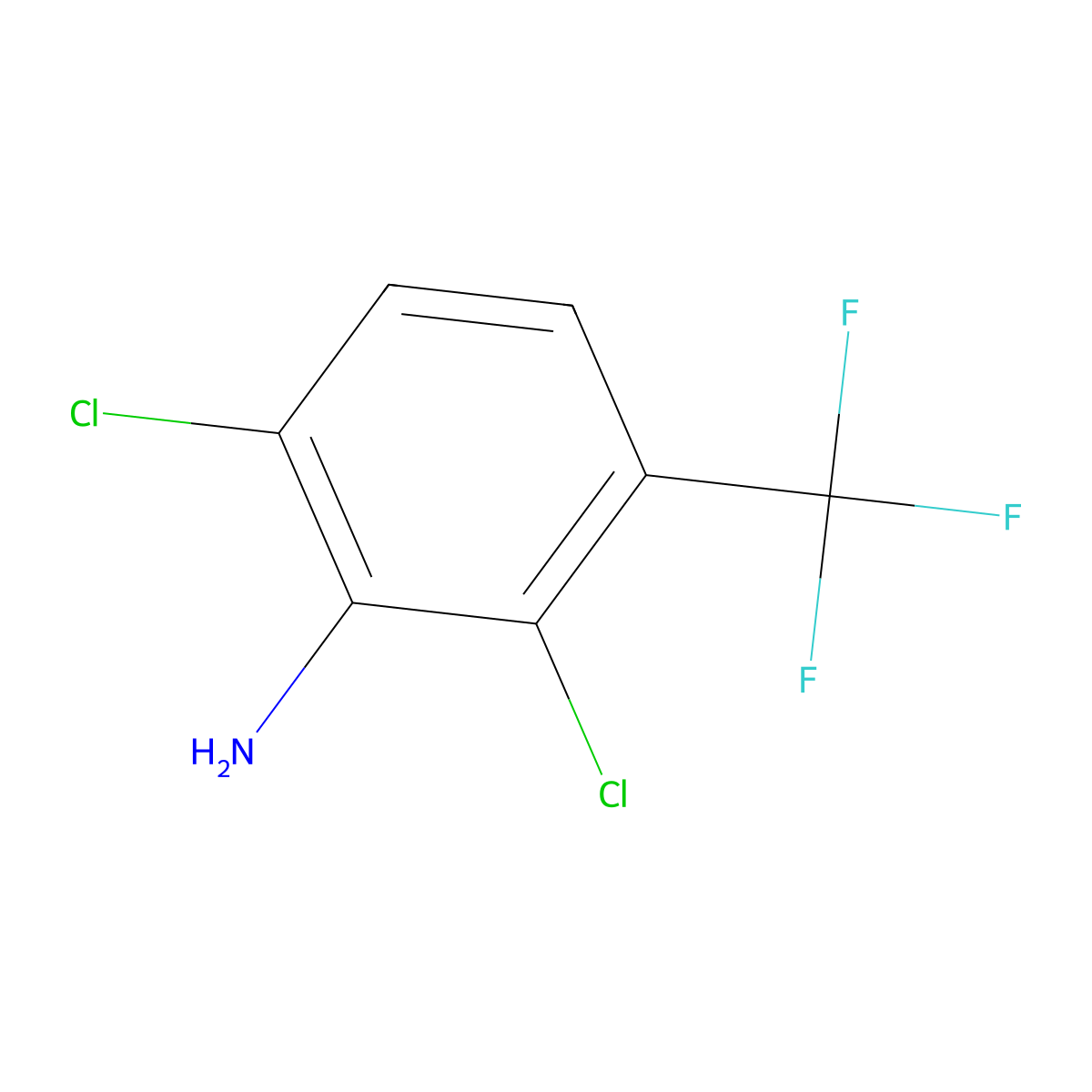 2,6-Dichloro-3-(trifluoromethyl)aniline molecular structure, CAS 6656-72-0