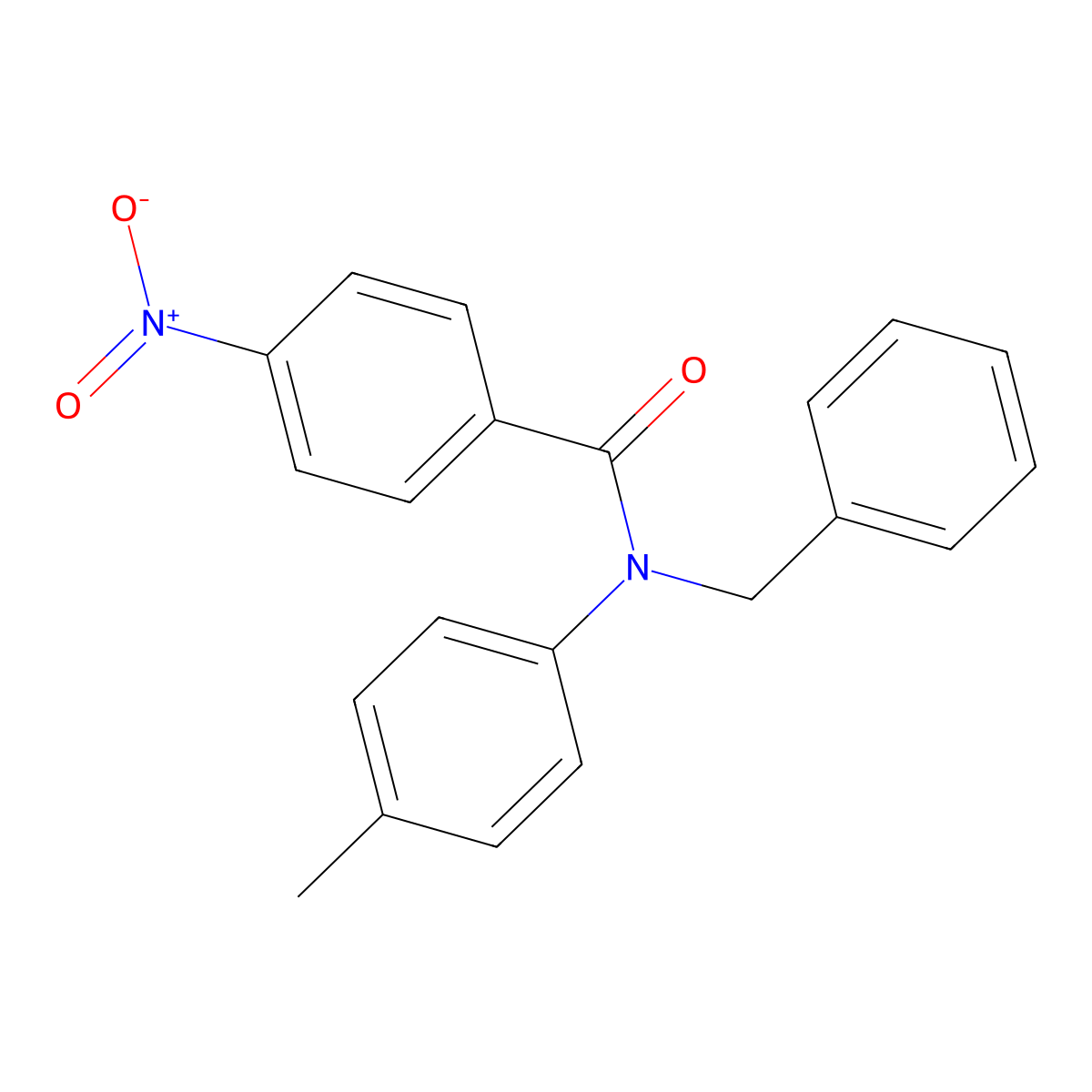 N-benzyl-N-(4-methylphenyl)-4-nitrobenzamide molecular structure, CAS 66565-56-8