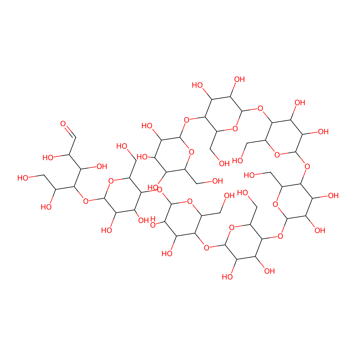 Glc(a1-4)Glc(a1-4)Glc(a1-4)Glc(a1-4)Glc(a1-4)Glc(a1-4)Glc(a1-4)aldehydo-Hex molecular structure, CAS 66567-45-1
