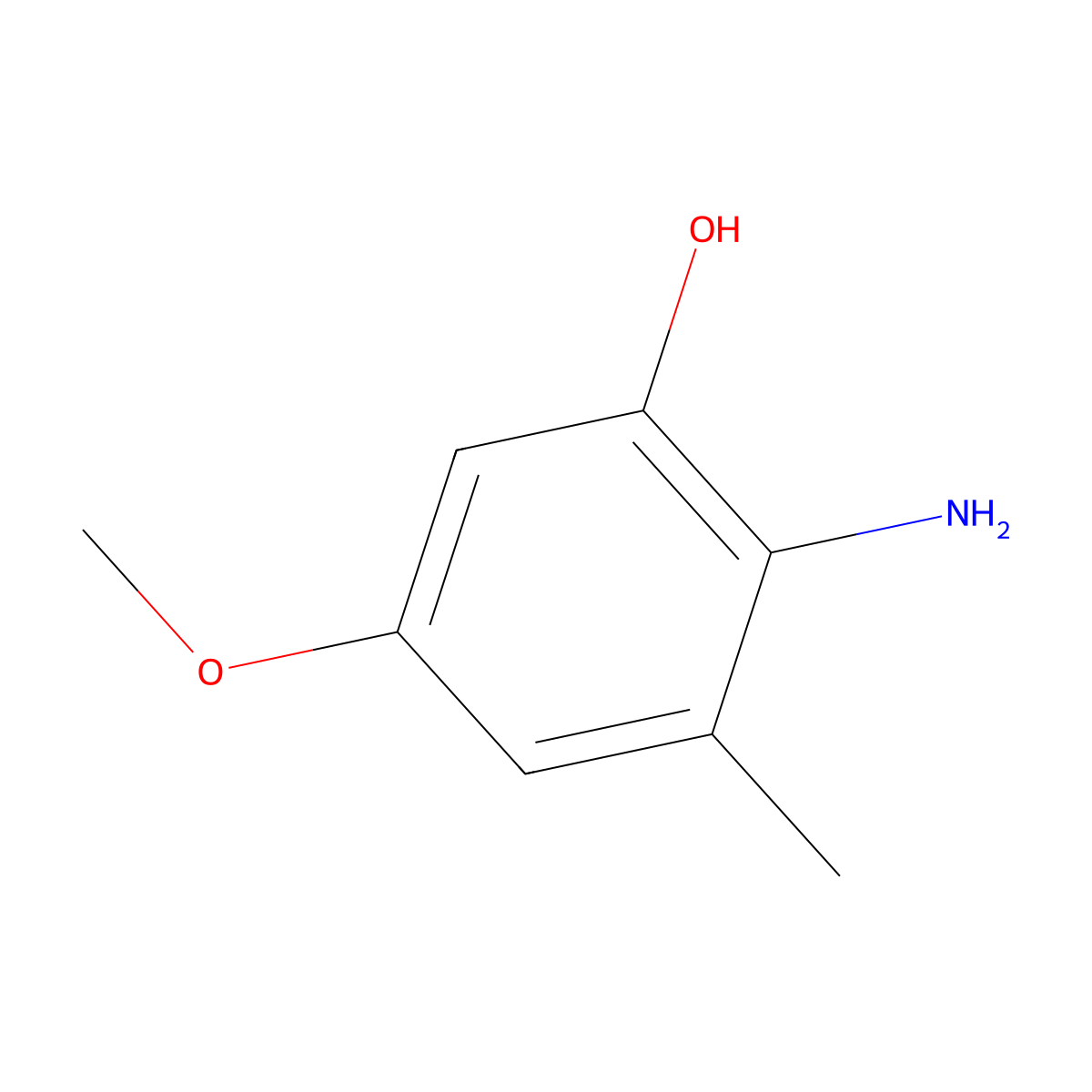 2-Amino-5-methoxy-3-methylphenol molecular structure, CAS 6657-42-7