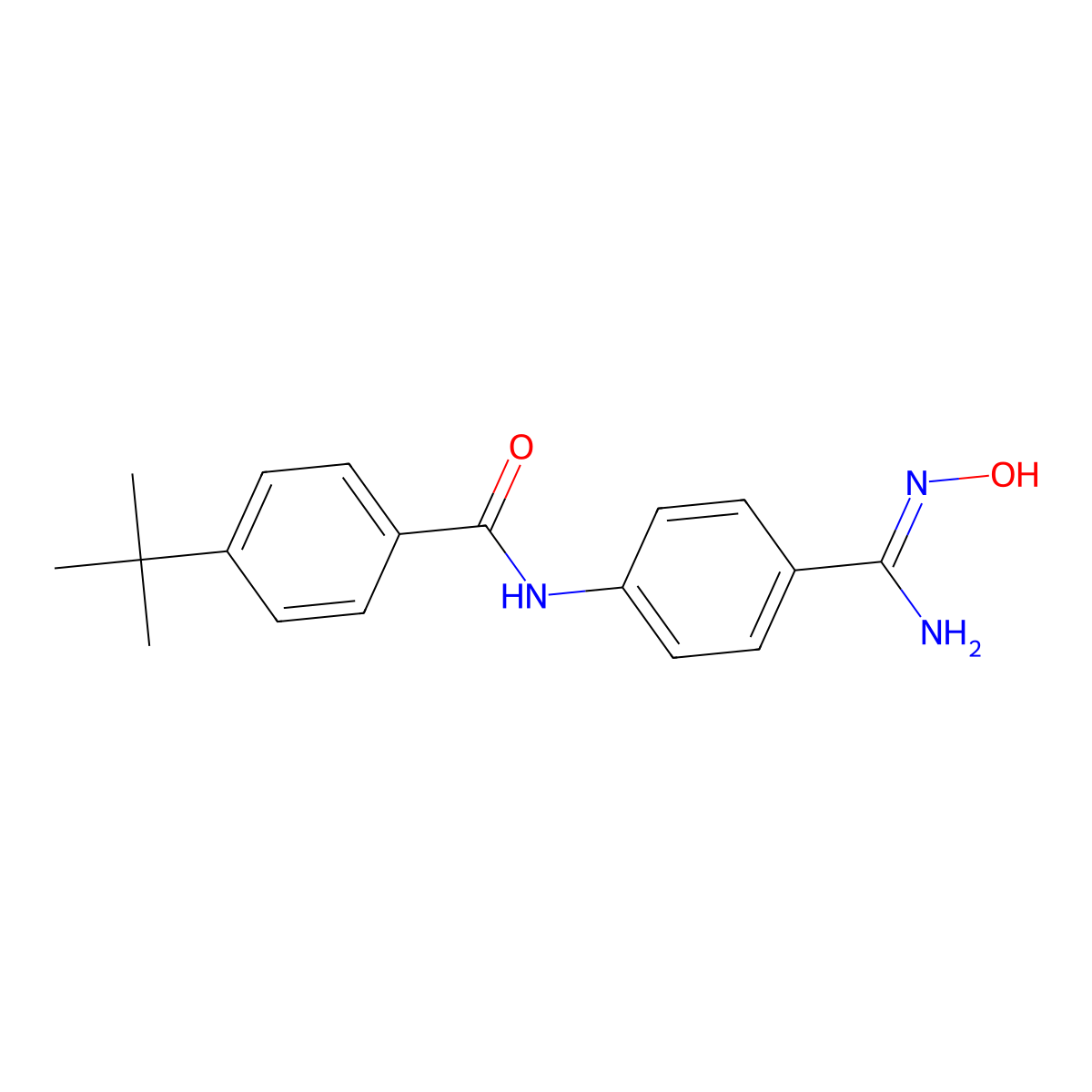 N-[4-(N-Hydroxycarbamimidoyl)phenyl]-4-tert-butyl-benzamide molecular structure, CAS 6657-96-1