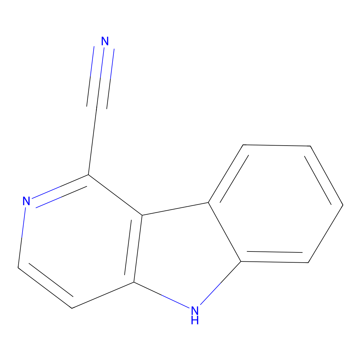 5H-Pyrido[4,3-b]indole-1-carbonitrile molecular structure, CAS 66570-80-7