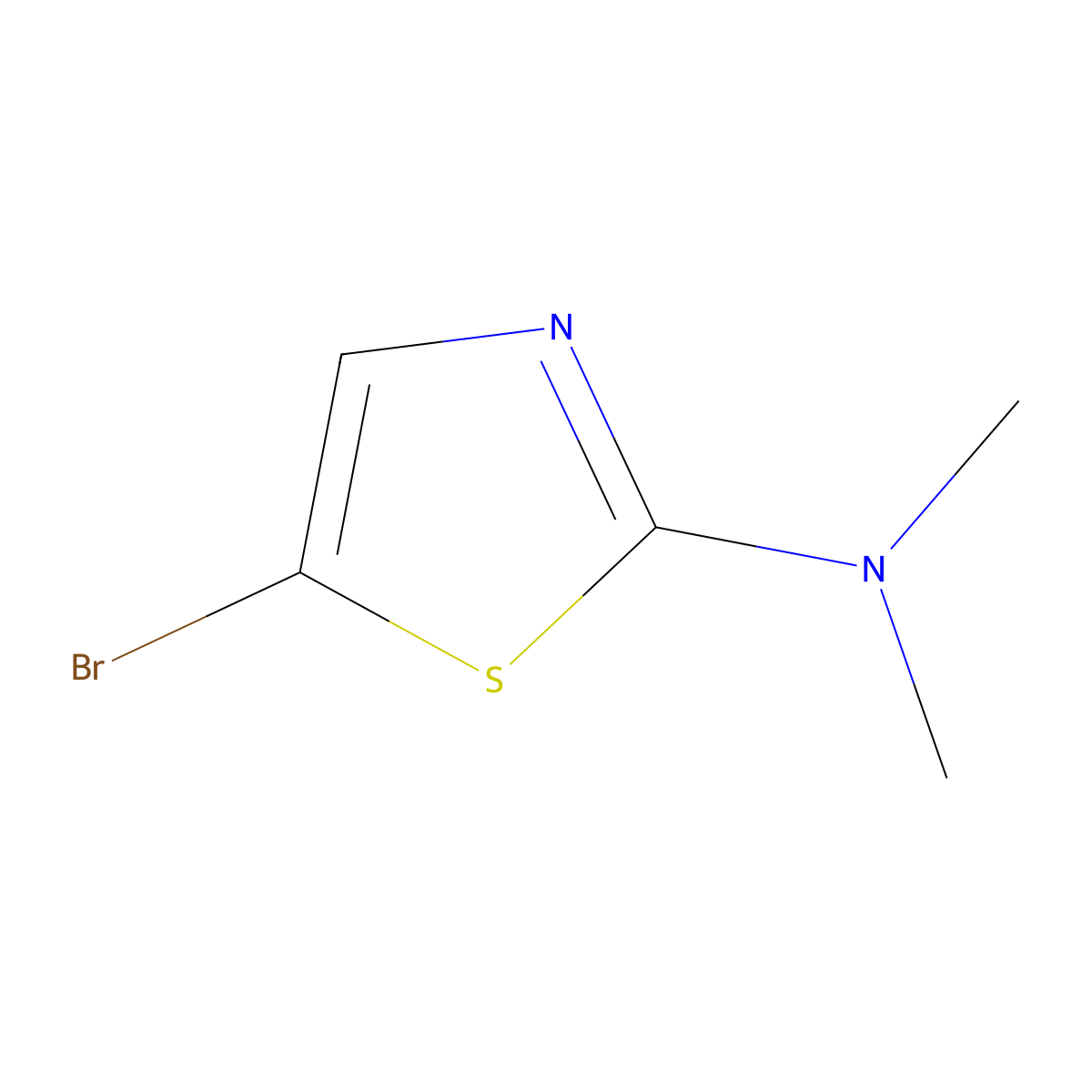 5-bromo-N,N-dimethyl-1,3-thiazol-2-amine molecular structure, CAS 66571-60-6