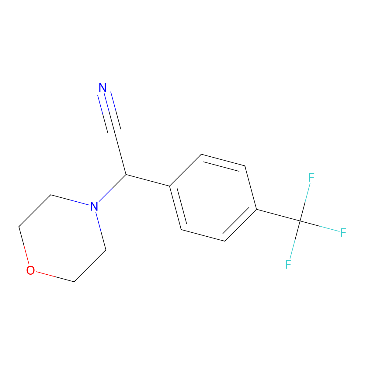2-(Morpholin-4-yl)-2-[4-(trifluoromethyl)phenyl]acetonitrile molecular structure, CAS 66573-60-2