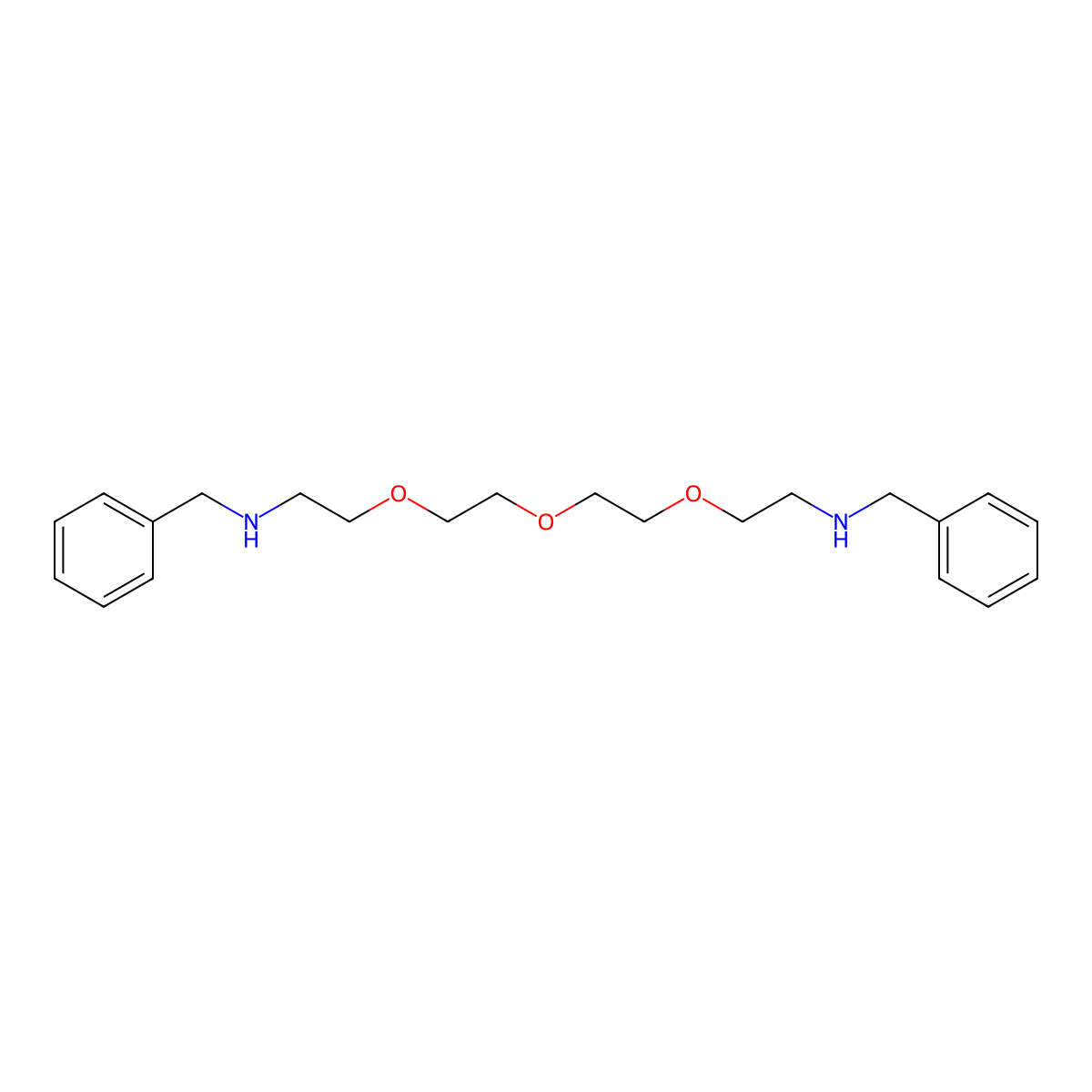 N-benzyl-2-(2-(2-(2-(benzylamino)ethoxy)ethoxy)ethoxy)ethanamine molecular structure, CAS 66582-27-2