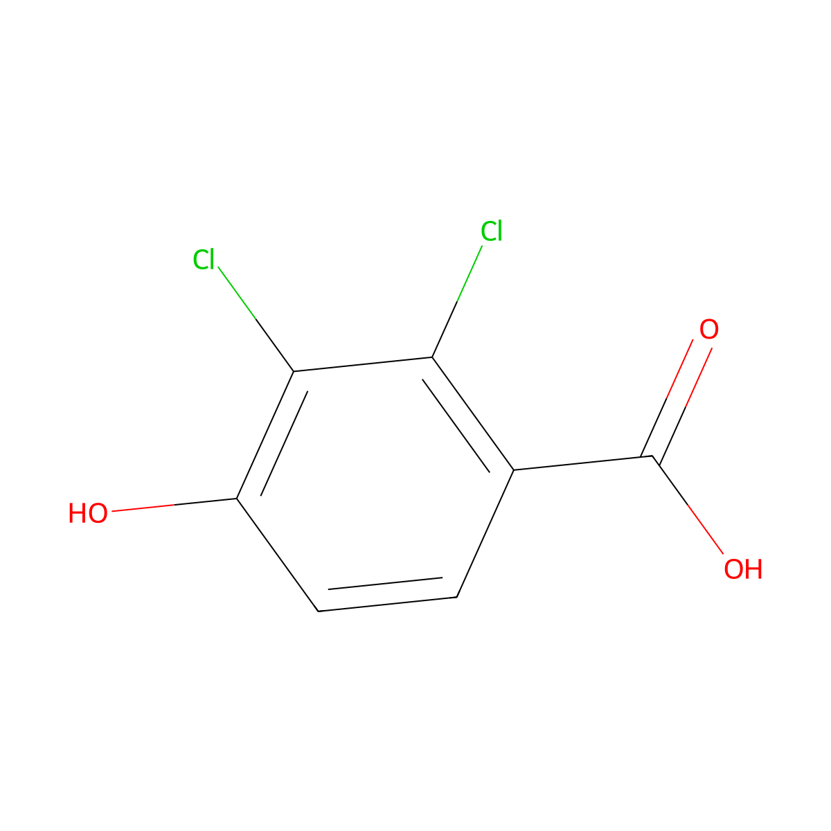 2,3-Dichloro-4-hydroxybenzoic acid molecular structure, CAS 66584-09-6