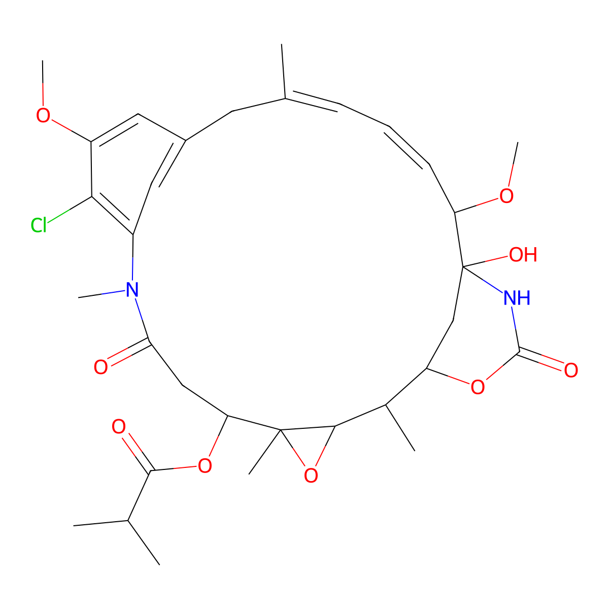 Ansamitocin P 3 molecular structure, CAS 66584-72-3