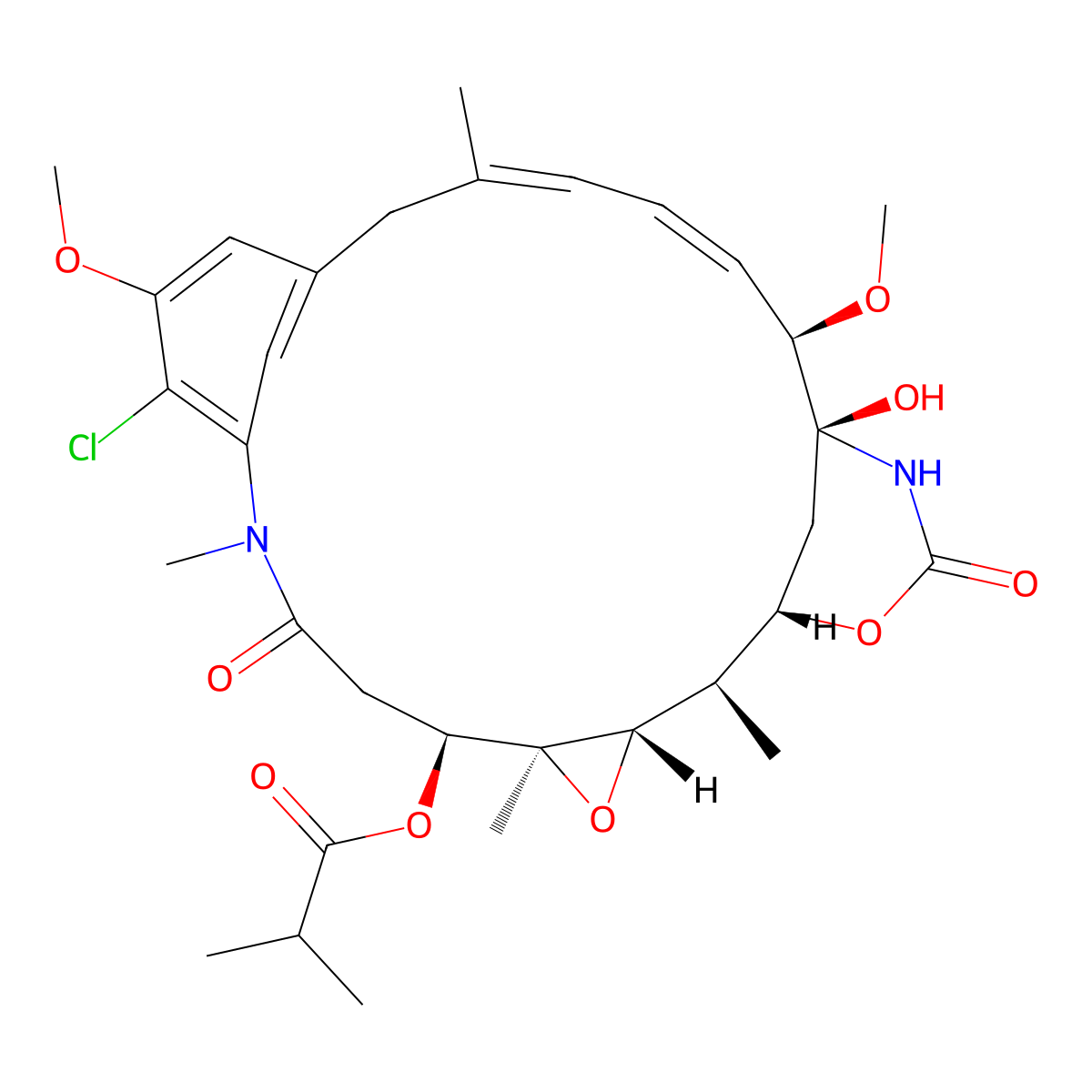 Ansamitocin P 3 molecular structure, CAS 66584-72-3