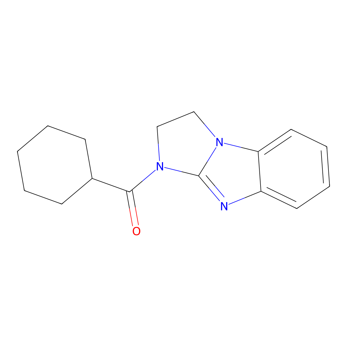 cyclohexyl(2,3-dihydro-1H-imidazo[1,2-a]benzimidazol-1-yl)methanone molecular structure, CAS 6659-16-1