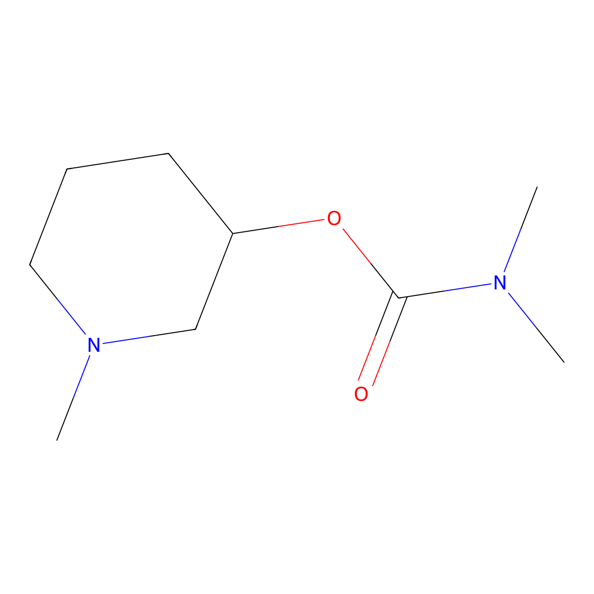 1-Methylpiperidin-3-yl dimethylcarbamate molecular structure, CAS 6659-30-9