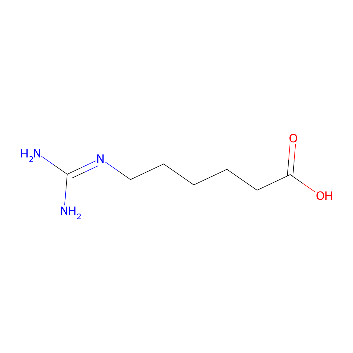 6-((Aminoiminomethyl)amino)hexanoic acid molecular structure, CAS 6659-35-4