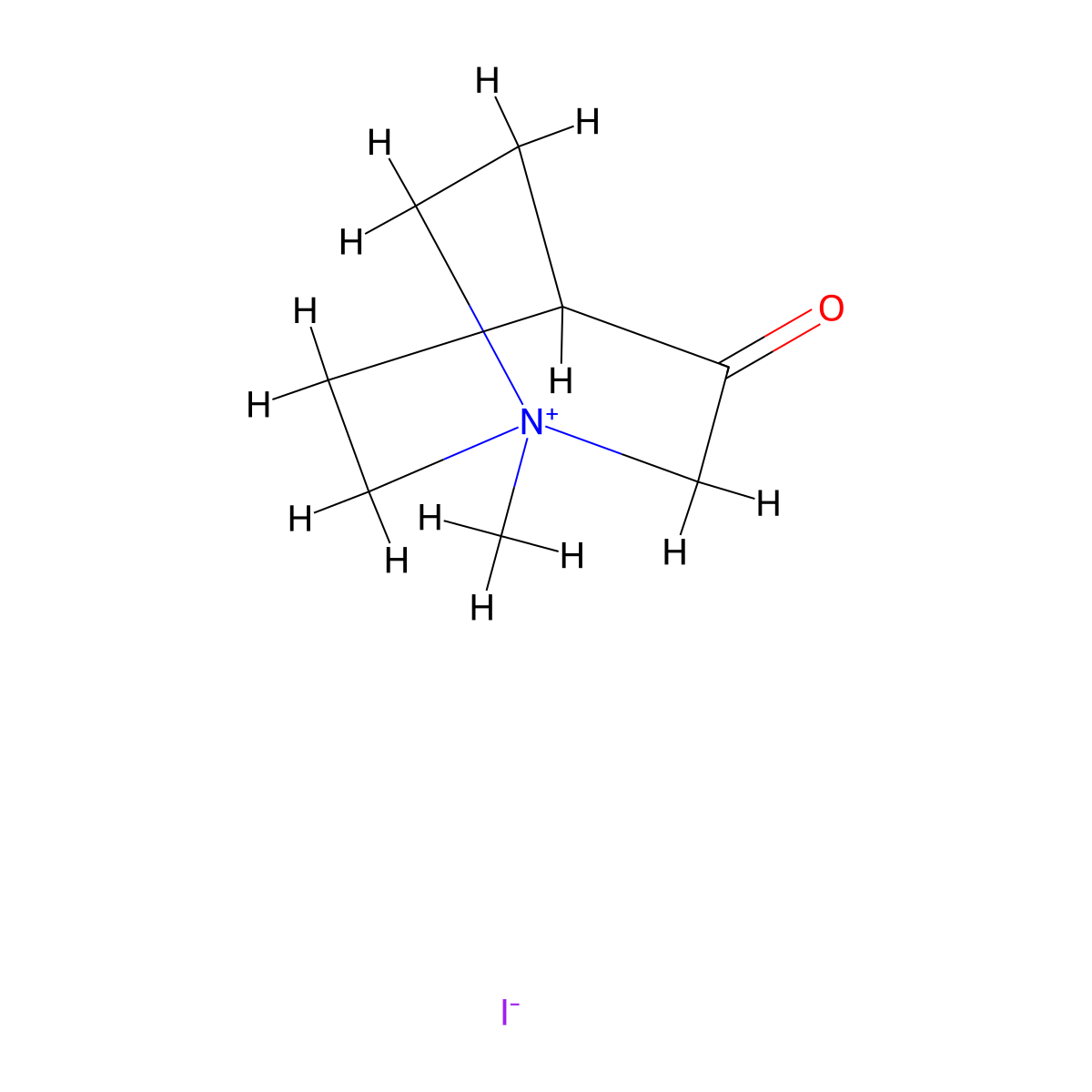 1-Azoniabicyclo(2.2.2)octane, 1-methyl-3-oxo-, iodide (1:1) molecular structure, CAS 6659-51-4