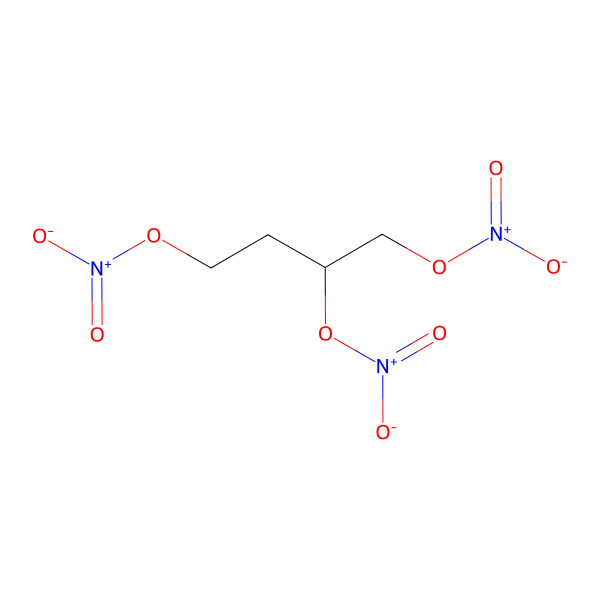 1,2,4-Butanetriol, 1,2,4-trinitrate molecular structure, CAS 6659-60-5