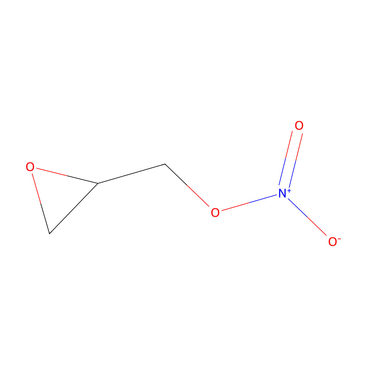 Glycidyl nitrate molecular structure, CAS 6659-62-7