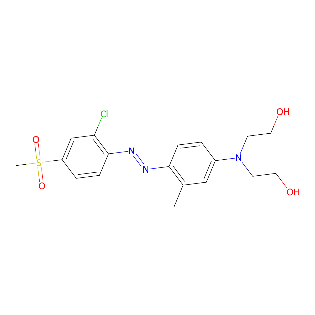 Ethanol, 2,2'-((4-((2-chloro-4-(methylsulfonyl)phenyl)azo)-3-methylphenyl)imino)bis- molecular structure, CAS 6659-76-3
