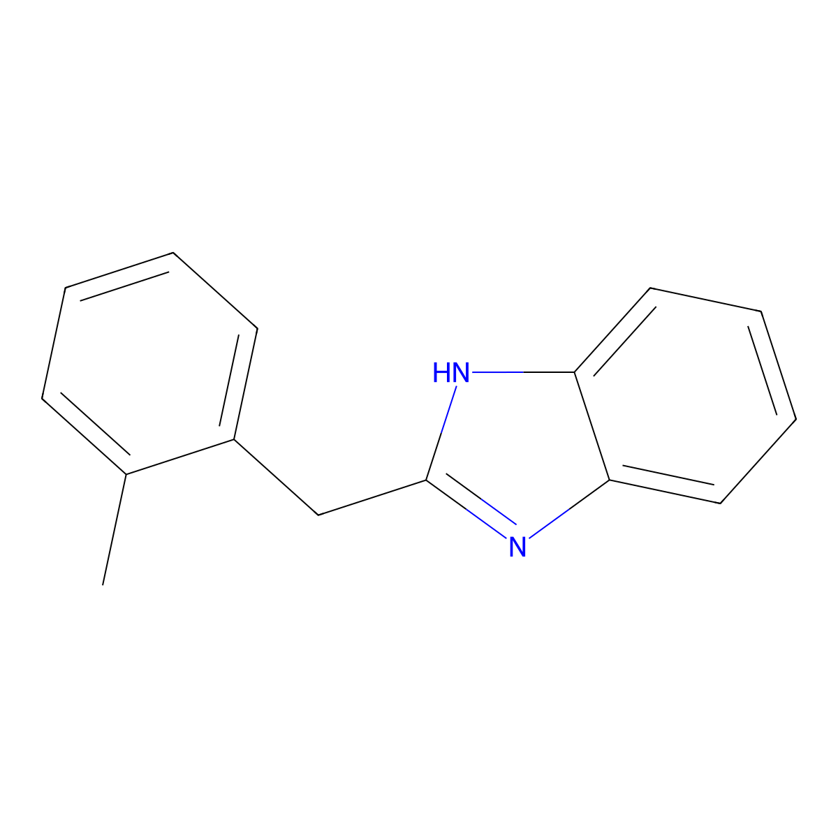 2-[(2-methylphenyl)methyl]-1H-1,3-benzodiazole molecular structure, CAS 6659-83-2