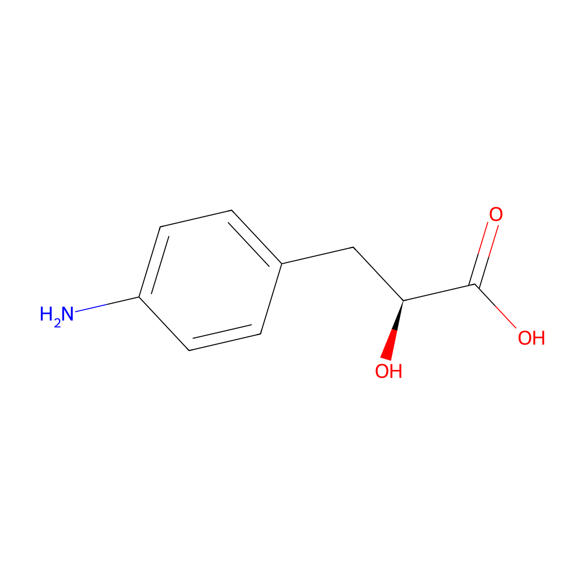 4-Aminophenyllactic molecular structure, CAS 66592-67-4