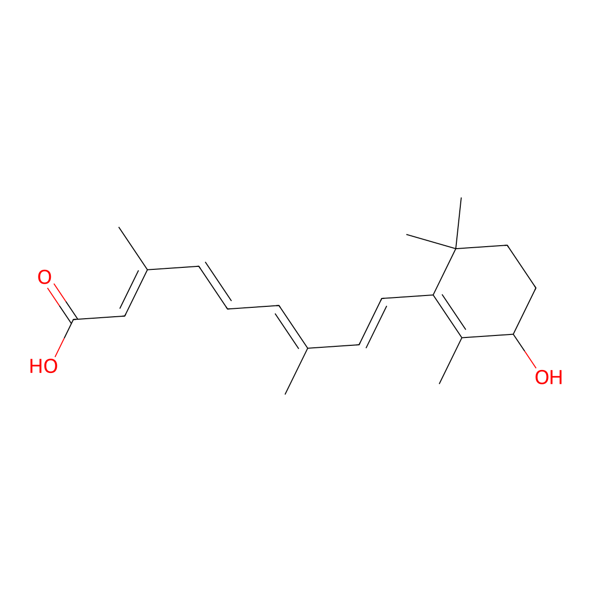 4-Hydroxyretinoic acid molecular structure, CAS 66592-72-1