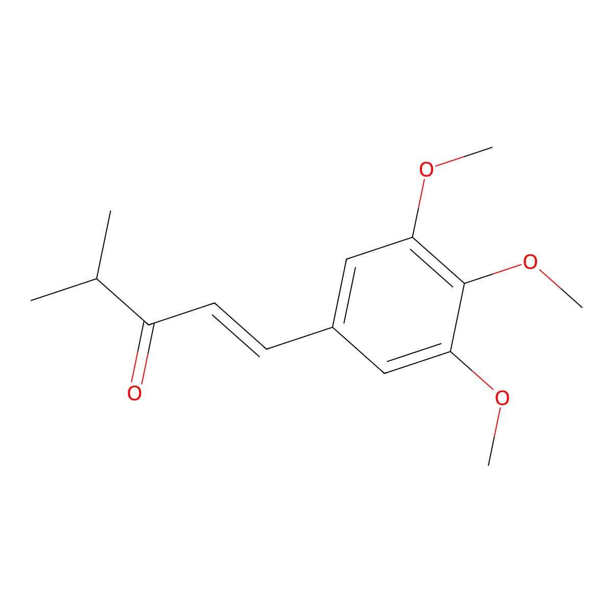 1-Penten-3-one, 4-methyl-1-(3,4,5-trimethoxyphenyl)- molecular structure, CAS 66596-36-9