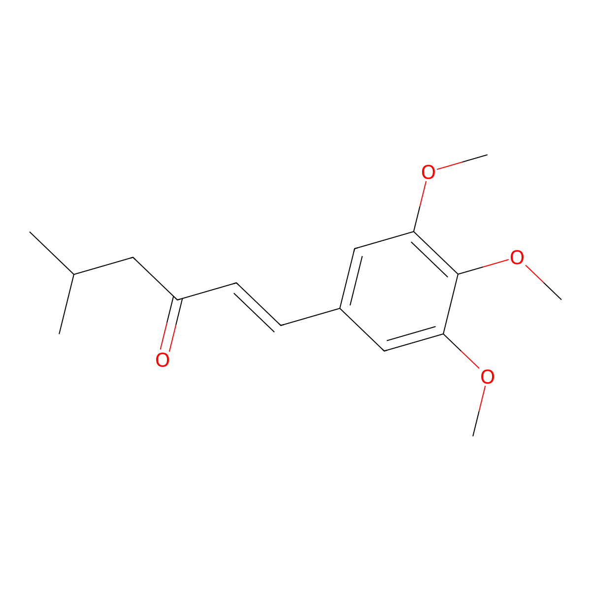 (1E)-5-Methyl-1-(3,4,5-trimethoxyphenyl)-1-hexen-3-one molecular structure, CAS 66596-38-1