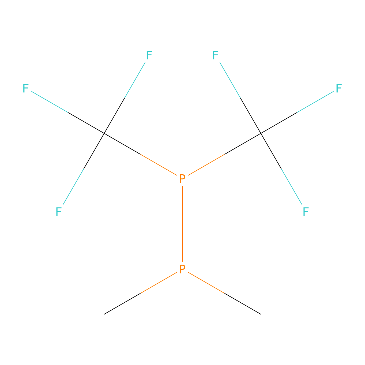Diphosphine, 1,1-dimethyl-2,2-bis(trifluoromethyl)- molecular structure, CAS 666-62-6