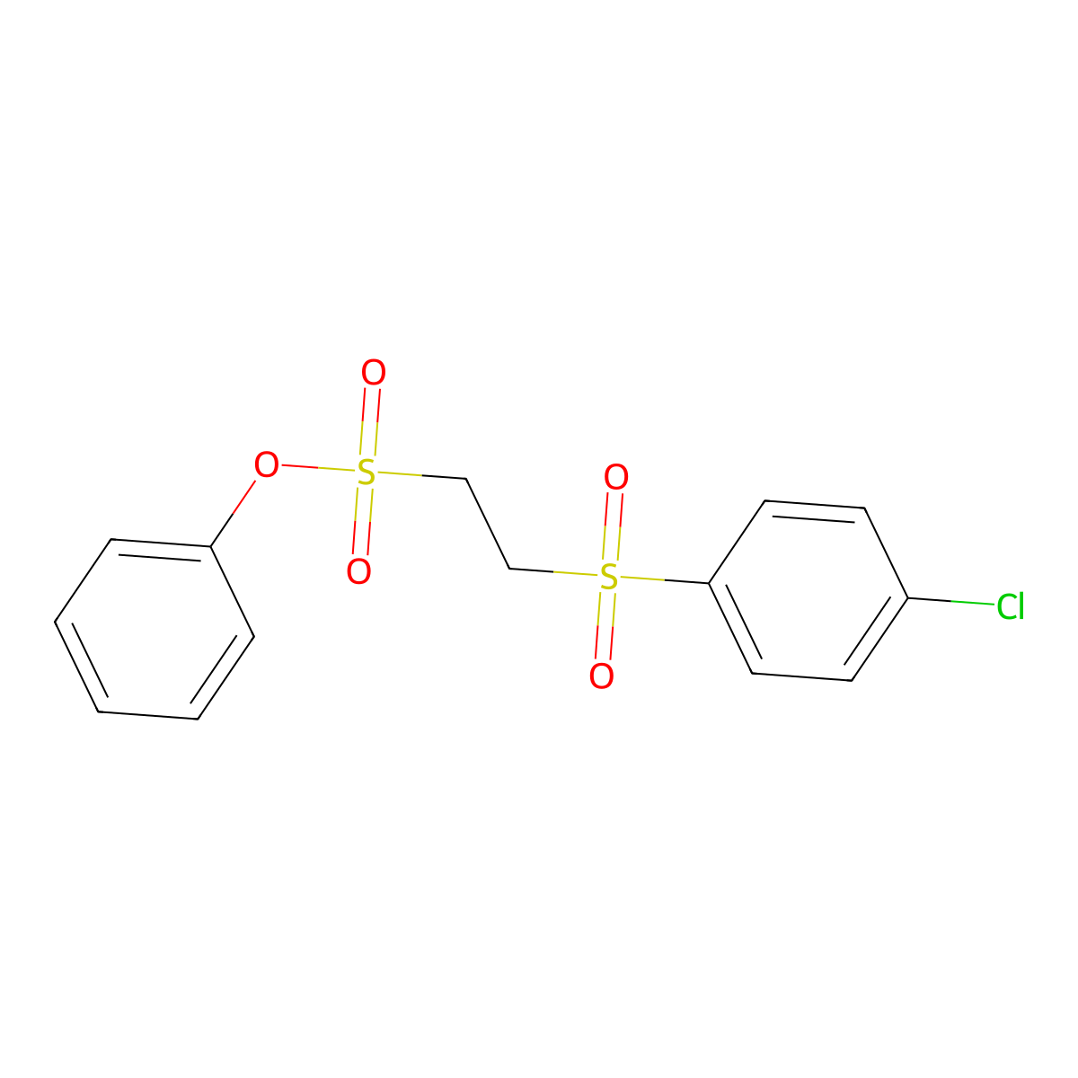 Phenyl 2-(4-chlorophenyl)sulfonylethanesulfonate molecular structure, CAS 6660-39-5