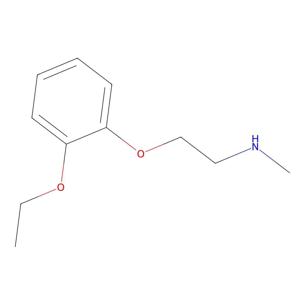2-(2-Ethoxyphenoxy)-N-methylethanamine molecular structure, CAS 6660-49-7