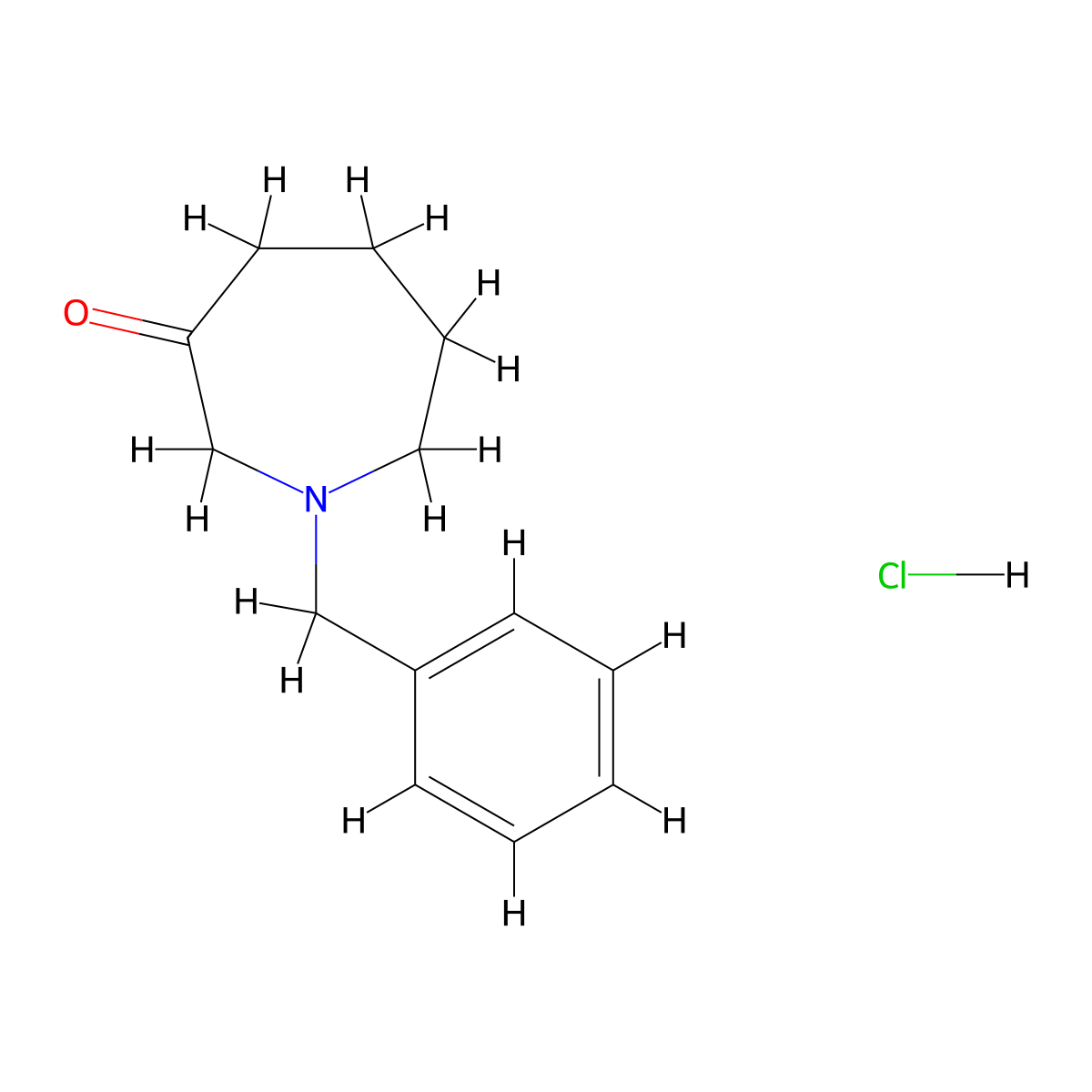 1-Benzylazepan-3-one hydrochloride molecular structure, CAS 66603-34-7