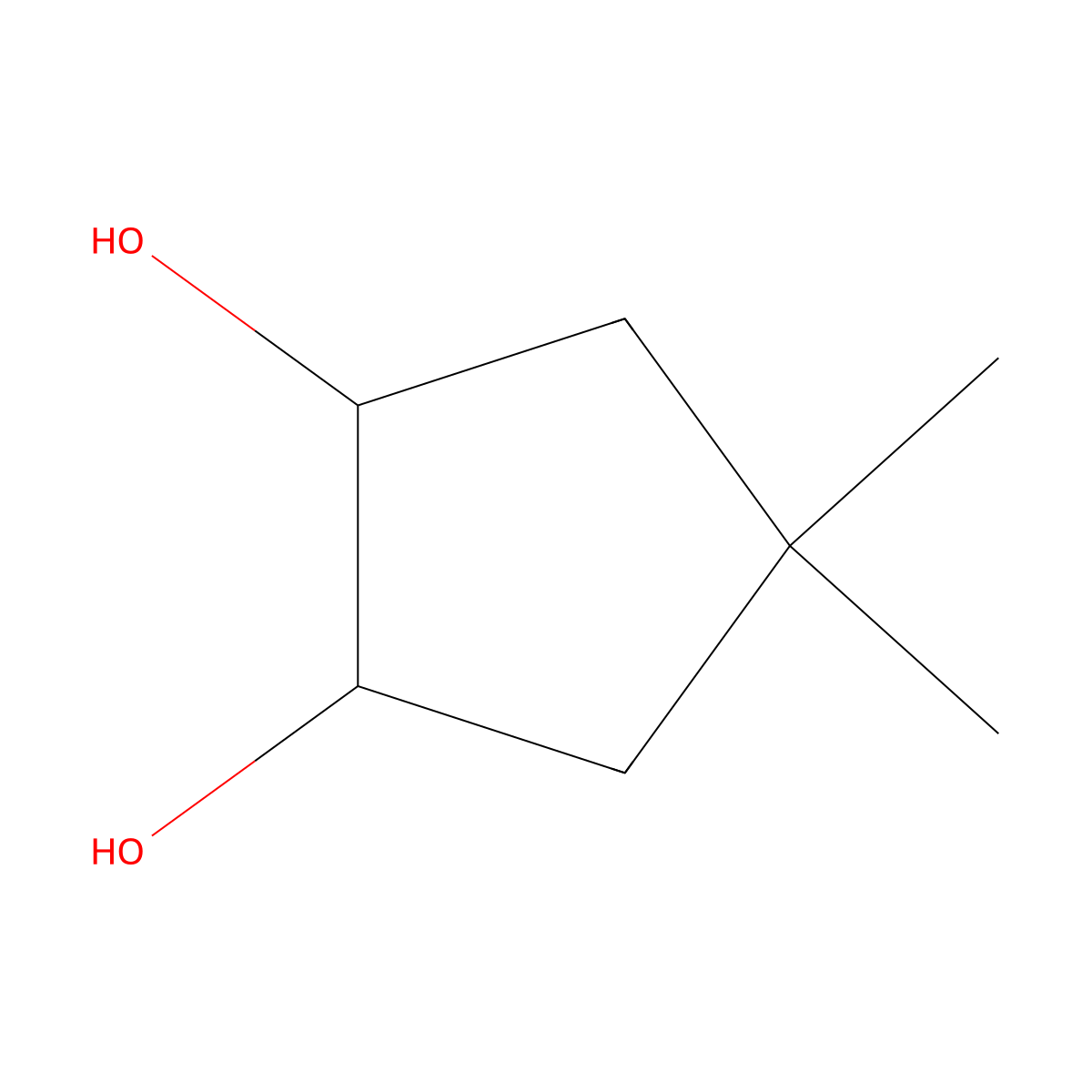 4,4-Dimethylcyclopentane-1,2-diol molecular structure, CAS 66606-40-4