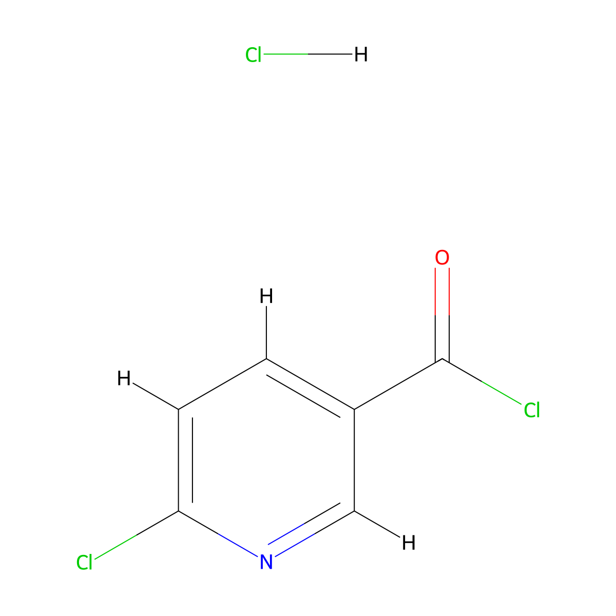 6-Chloropyridine-3-carbonyl chloride--hydrogen chloride (1/1) molecular structure, CAS 66608-11-5