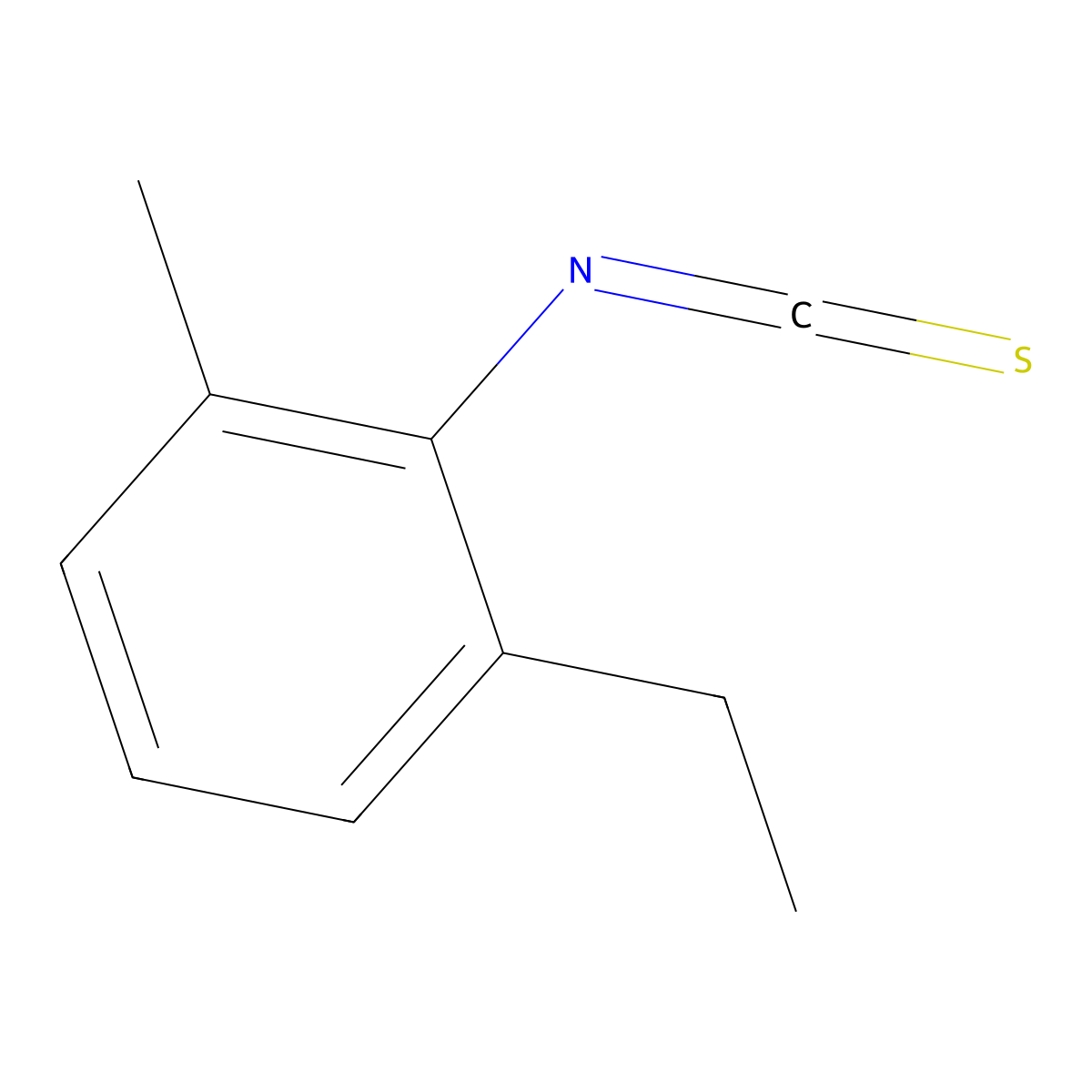 2-Ethyl-6-methylphenyl isothiocyanate molecular structure, CAS 66609-04-9