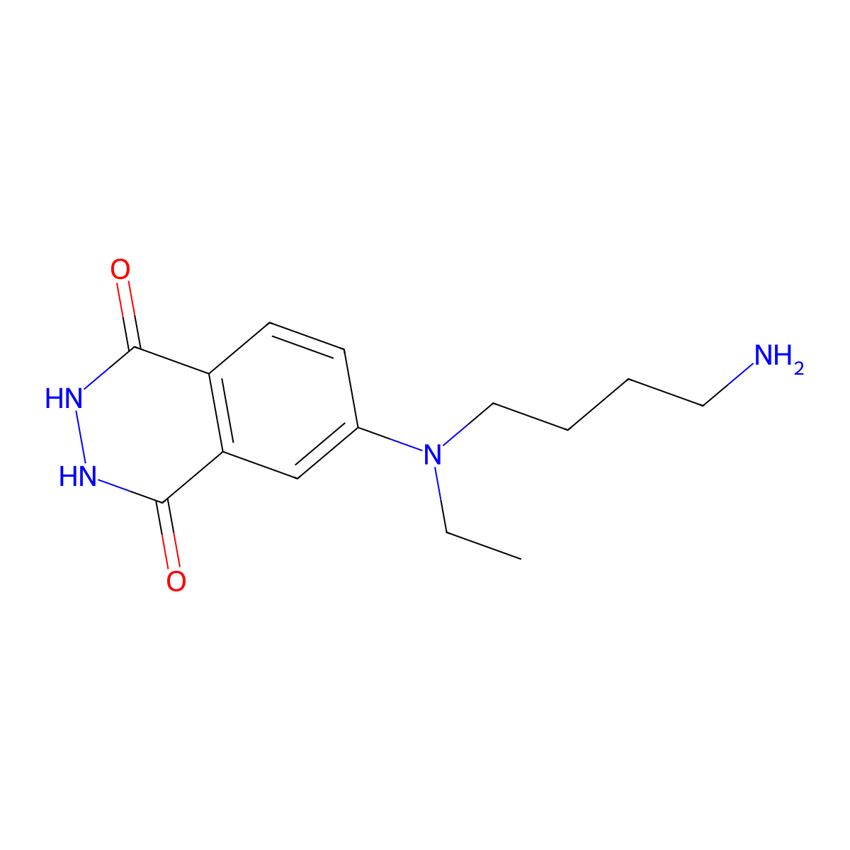 6-(N-(4-aminobutyl)-N-ethyl)amino-2,3-dihydrophthalazine-1,4-dione molecular structure, CAS 66612-29-1